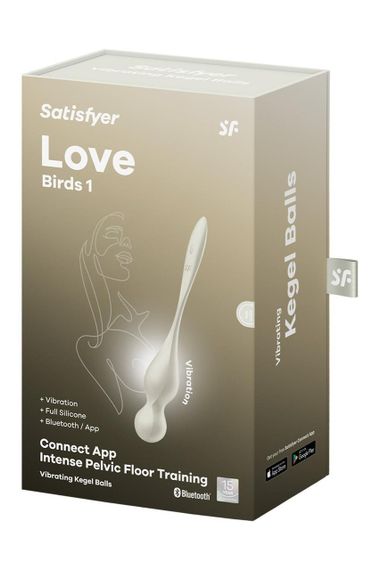 Смарт-кульки Кегеля Satisfyer Love Birds 1 з вібрацією, білі sexstyle | Зображення 5