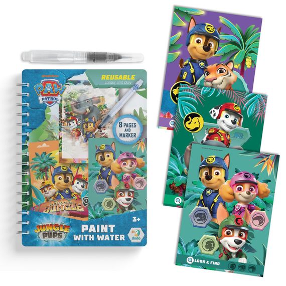 Водні розмальовки "Джунглі. Щенячий патруль" 200630, 8 сторінок | Зображення 1