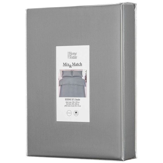 Набір постільної білизни 2,0 сп Ardesto Mix & Match, підковдра 200х220см, 100% бавовна, сатин, сірий (ART2022SD) | Зображення 1