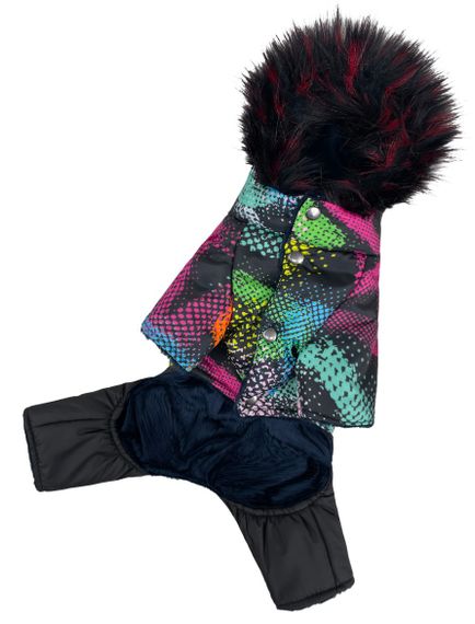 Зимовий комбінезон на хутрі абстракція кольоровий AM-23 | Зображення 4