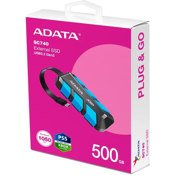 Накопичувач SSD USB 3.2 500GB SC740 ADATA (SC740-500G-CBU) | Зображення 5