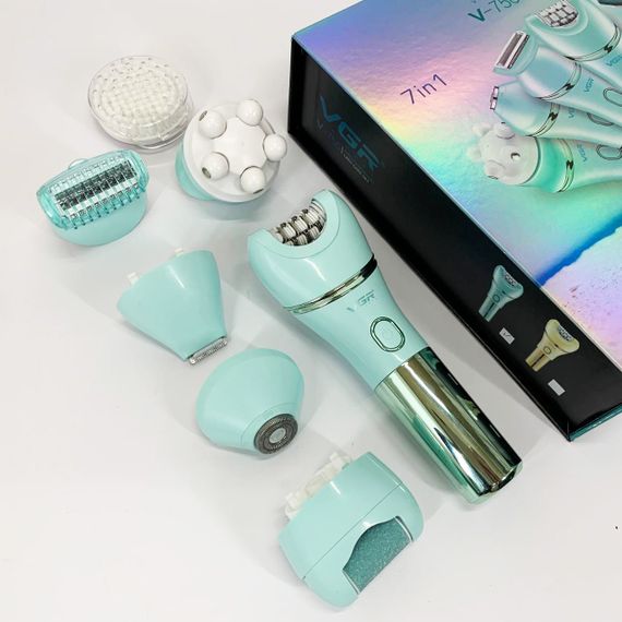 Епілятор домашній акумуляторний з насадками VGR V-756, Ефективний епілятор для тіла JO-18 | Зображення 4