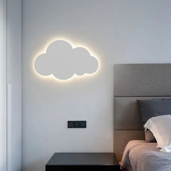 Нічник дитячий на стіну Хмара світлодіодна 16*25см Біла