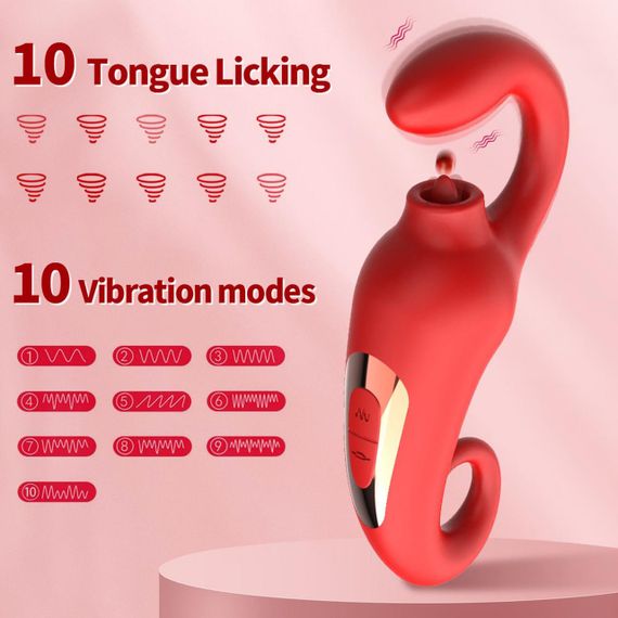 Вібратор - Merfi, 10 Vibration Functions, 10 Frequency Tongue Licking USB Sex Aura | Зображення 9