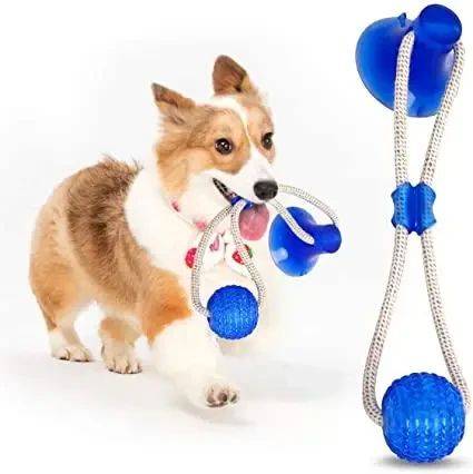 Интерактивная игрушка для собак и кошек канат на присоске с мячом Pet molar toys Интерактивная игрушка для | Зображення 6