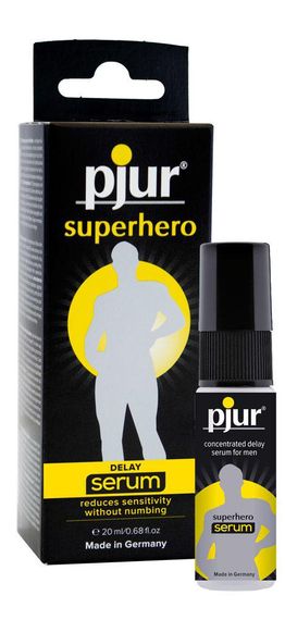 Пролонгувальний гель pjur Superhero Serum 20 мл, створює невидиму плівку, що знижує чутливість Sex Aura