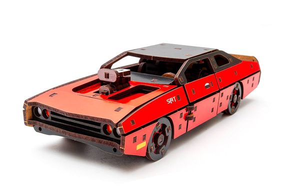 Конструктор Puz-62520 "Fast Furious" дерев'яний, 125 дет., червоний колір, розмір моделі 21х8х5 см PuzzleOk | Зображення 4