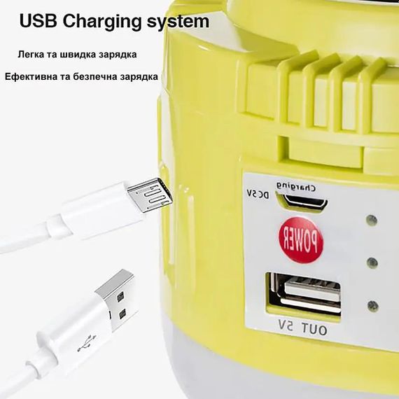 Лампа для кемпінгу світлодіодна сонячна Sova із USB портом та функцією зарядки телефону 30 W | Зображення 5