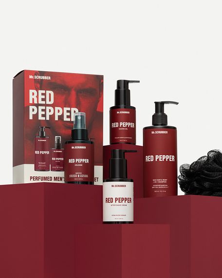 Подарочный набор для мужчин Mr. Scrubber Red Pepper Perfumed Men’s Essentials Set | Зображення 1