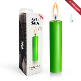 Зеленая свеча восковая Art of Sex size M 15 см низкотемпературная, люминесцентная Sex Aura