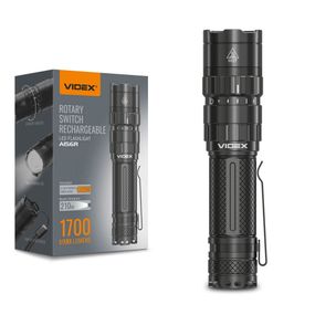 Портативний світлодіодний ліхтарик A156R VIDEX 1700Lm 6500K (ЗАРЯДЖАЄТЬСЯ ВІД USB)