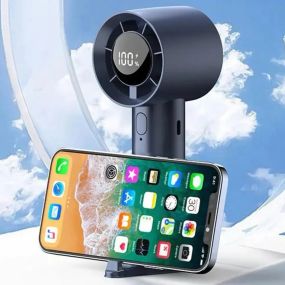 Вентилятор портативний настільний ручний Handheld fan LY-937 із вбудованим акумулятором та з цифровим дисплеєм, 5 швидкостей