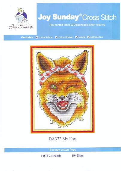 Набір для вишивання за нанесеною на канву схемою "Sly Fox". AIDA 14CT printed, 19*28 см | Зображення 1