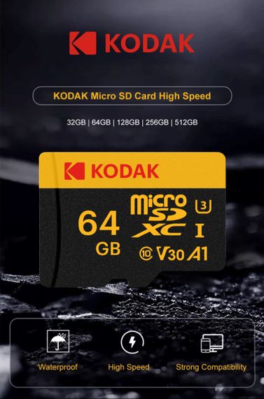 Картка пам'яті Kodak Ultra, карта Micro SD Class 10, 64GB | Зображення 1