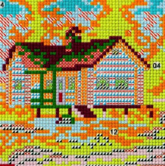 Набір для вишивання за нанесеною на канву схемою "Waterfront Home 4". AIDA 14CT printed 30*21 см | Зображення 5