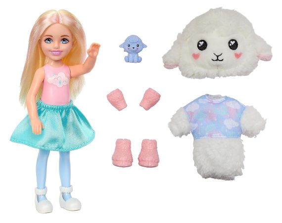 Лялька-сюрприз Barbie Cutie Reveal Chelsea Lamb Plush Челсі в костюмі, Ягнятко Барбі Милашка проявляшка | Зображення 1