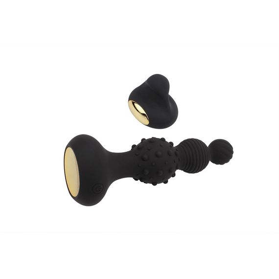 Анальна пробка з вібрацією у вигляді ялинки Chisa Breakout Pro Rocked Hip з різним рельєфом на ярусах, чорна sexstyle | Зображення 3