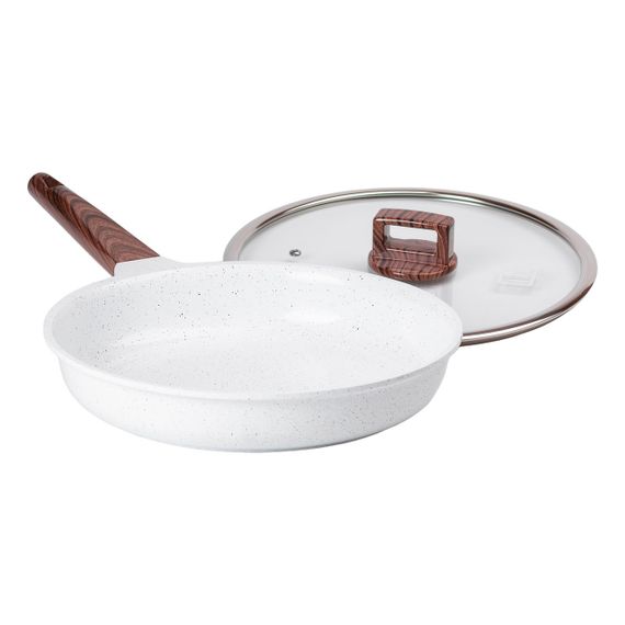 Алюминиевая сковорода 2,7 л с керамическим антипригарным покрытием Ø 28 см белая MGC HP-4-467 | Зображення 3