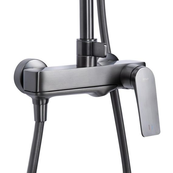 Душевая система универсальная Qtap Vlasta New на три потребителя (с изливом) QTVLA111GMB45651 Gunmetal Black PVD | Зображення 3