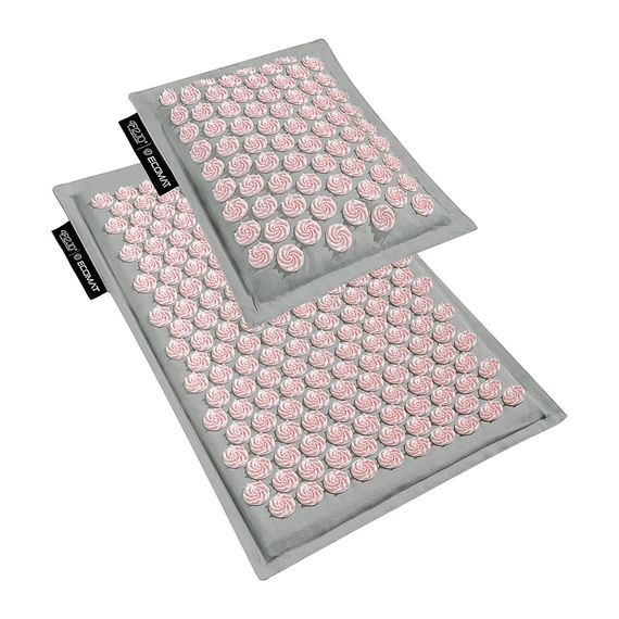 Килимок акупунктурний 4FIZJO Eco Mat Аплікатор Кузнєцова з подушкою 68 x 42 см Grey/Pink 4FJ0228 (P-5907739312174) | Зображення 2