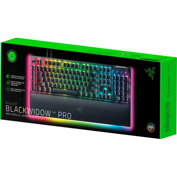 Клавіатура Razer BlackWidow V4 PRO Green Switch USB UA Black (RZ03-04680100-R3M1) | Зображення 5