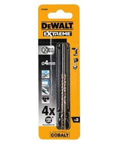 Свердло по металу DeWalt EXTREME INDUSTRIAL COBALT HSS-CO 4 мм 2 шт (DT4904)