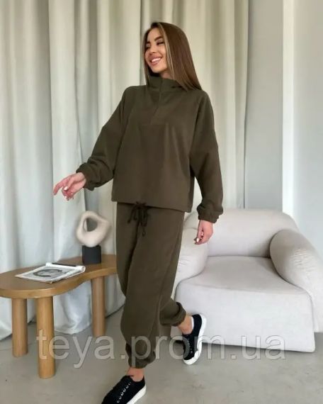 Спортивний костюм для жінок колір хакі розмір L FI_008648 | Зображення 1