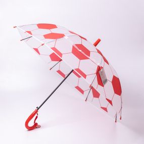 Класична дитяча парасолька-тростина напівавтомат з поліестеру 8 спиць діаметр 82 см Червона HP-23-9R
