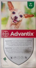 Средство от блох и клещей Advantix для собак до 4 кг