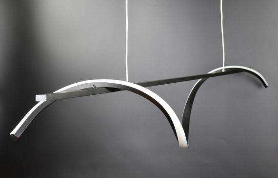 Люстра світлодіодна підвісна LED світильник для квартири на стелю лед 27074 Чорний 30-160х10х100 см. | Зображення 5