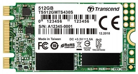Накопитель SSD M.2 2242 512GB Transcend (TS512GMTS430S) (TS512GMTS430S)