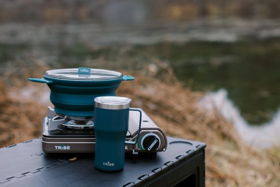 Термочашка Tribe Travel Mug 600 мл, Дорожня кружка трайб для авто та кемпінгових крісел, Синій | Зображення 7