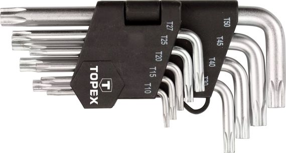 Ключи шестигранные TOPEX Torx T10-T50, набор 9 шт. (35D960)