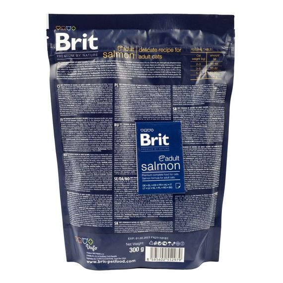 Корм сухий Brit Premium Cat by Nature Adult Salmon для дорослих котів з лососем 300 г | Зображення 2