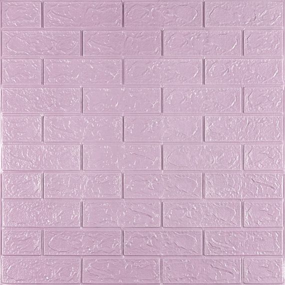 3D панель самоклеюча 700х770х3мм цегла Світло - фіолетова (015-3) SW-00000574