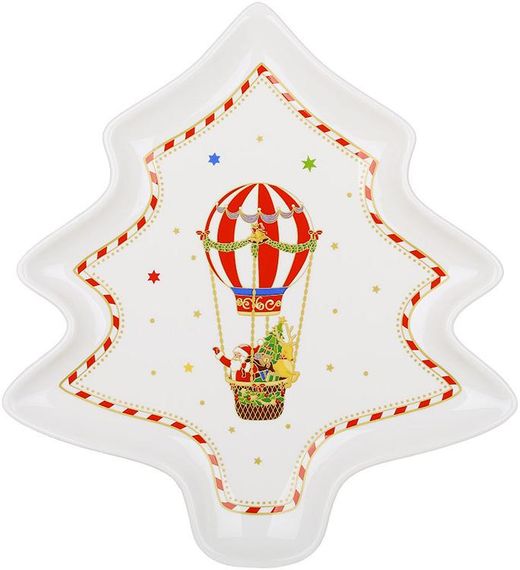 Тарілка порцелянова "Зимова Казка" 23.5х21.5см сервірувальна у формі ялинки