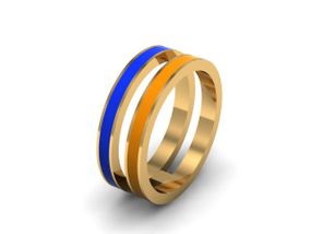 Кольцо из желтого золота с эмалью 20