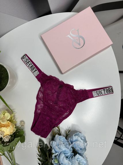 Трусики мереживні танга Victoria's Secret зі стразами, бразиліана Вікторія Сикрет | Зображення 2