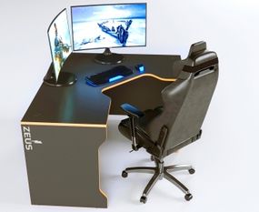 Стол геймерский ZEUS TRON-2 Stalker черныйоранж