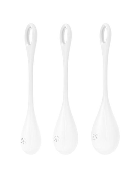 Набор йони бусин Satisfyer Yoni Power 1 White, диаметр 2-2,5-3см, вес 22-46-74гр | Зображення 3