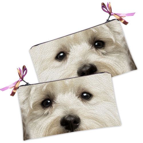 Косметичка жіноча Мордашка белой собачки 20х12 см (K_14S137)