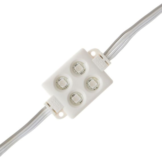 Цветной LED модуль на магните 220V 0.96W SMD 5050 RGB IP65 (BY-015/4)