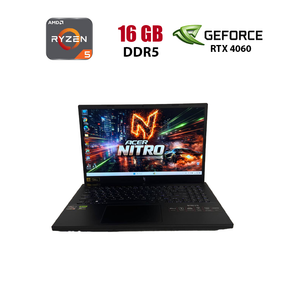 Игровой ноутбук Acer Nitro V15 ANV15-41 / 15.6" (1920x1080) IPS / AMD Ryzen 5 7535HS (6 (12) ядер по 3.3 - 4.55 GHz) / 16 GB DDR5 / 512 GB SSD / nVidia GeForce RTX 4060, 8 GB GDDR6, 128-bit / WebCam б/у