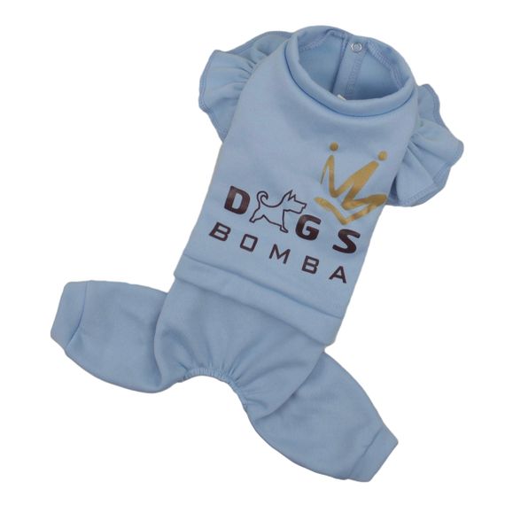 Костюм трьохнитка рюша блакитний D-164 | Зображення 2