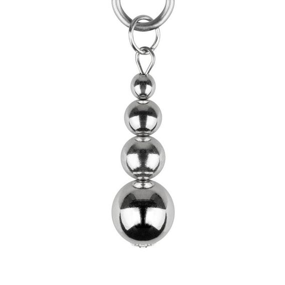 Затискачі для сосків Bedroom Fantasies: Nipple Clamps with Beaded Chain Сріблясті One Size | Зображення 3
