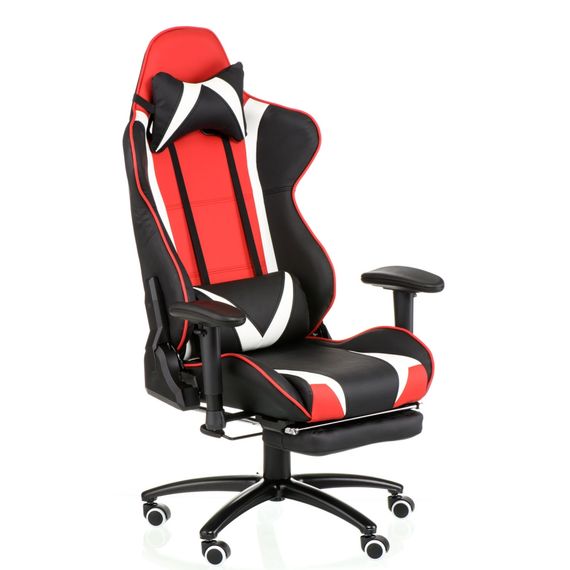 Кресло геймерское Special4You ExtremeRace blackredwhite with footrest | Зображення 7