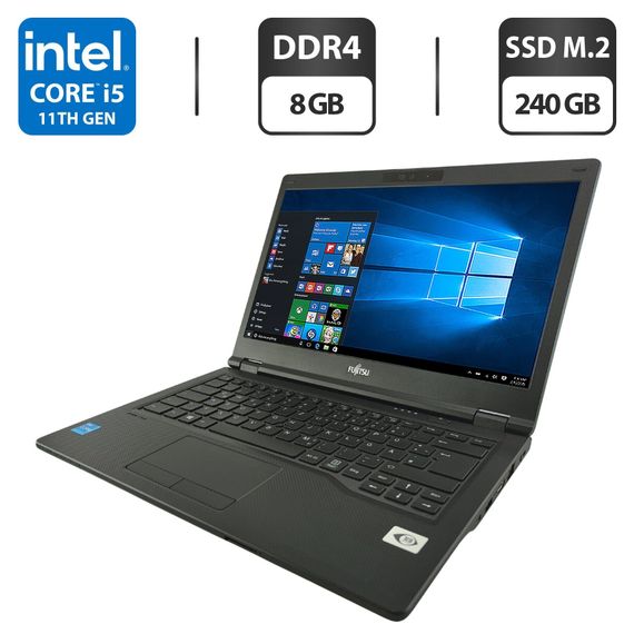 Ноутбук Fujitsu LifeBook E5411 / 14" (1920x1080) IPS / Intel Core i5-1135G7 (4 (8) ядра по 4.2 GHz) / 8 GB DDR4 / 240 GB SSD M.2 / Intel Iris Xe Graphics / WebCam б/у