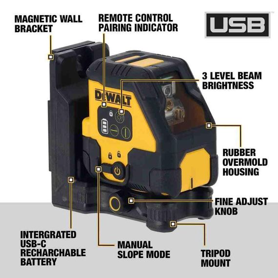 Уровень лазерный линейный DeWALT DCLE14201RB | Зображення 9