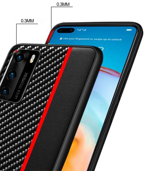 Чехол накладка Primolux Cenmaso для телефона Huawei P40 - Black&Red | Зображення 1