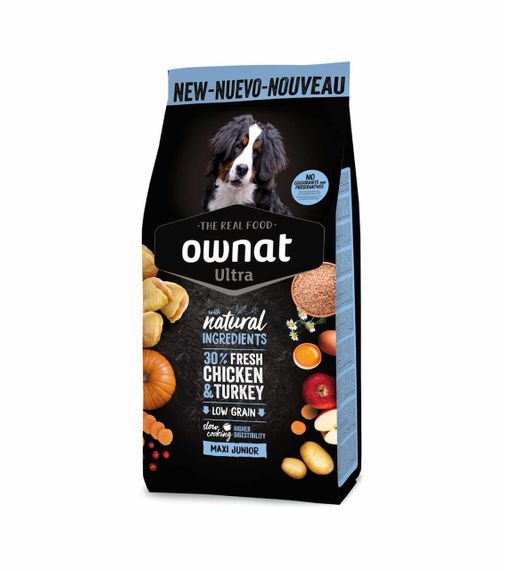 Сухий корм для цуценят великих порід з куркою Ownat Ultra Puppy Maxi, 12 кг